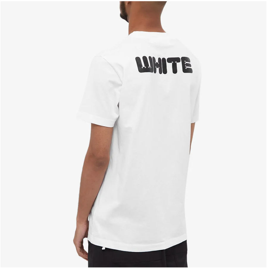 OFF-WHITE SLIM ARROWS FONT TEE WHITE - Designer Cartelz