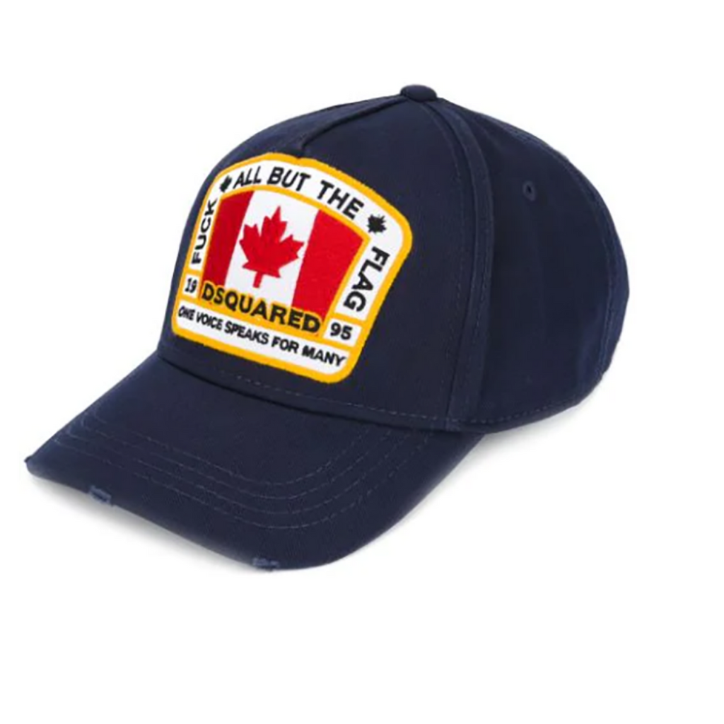 DSQUARED2 CANADIAN FLAG CAP IN NAVY - Designer Cartelz