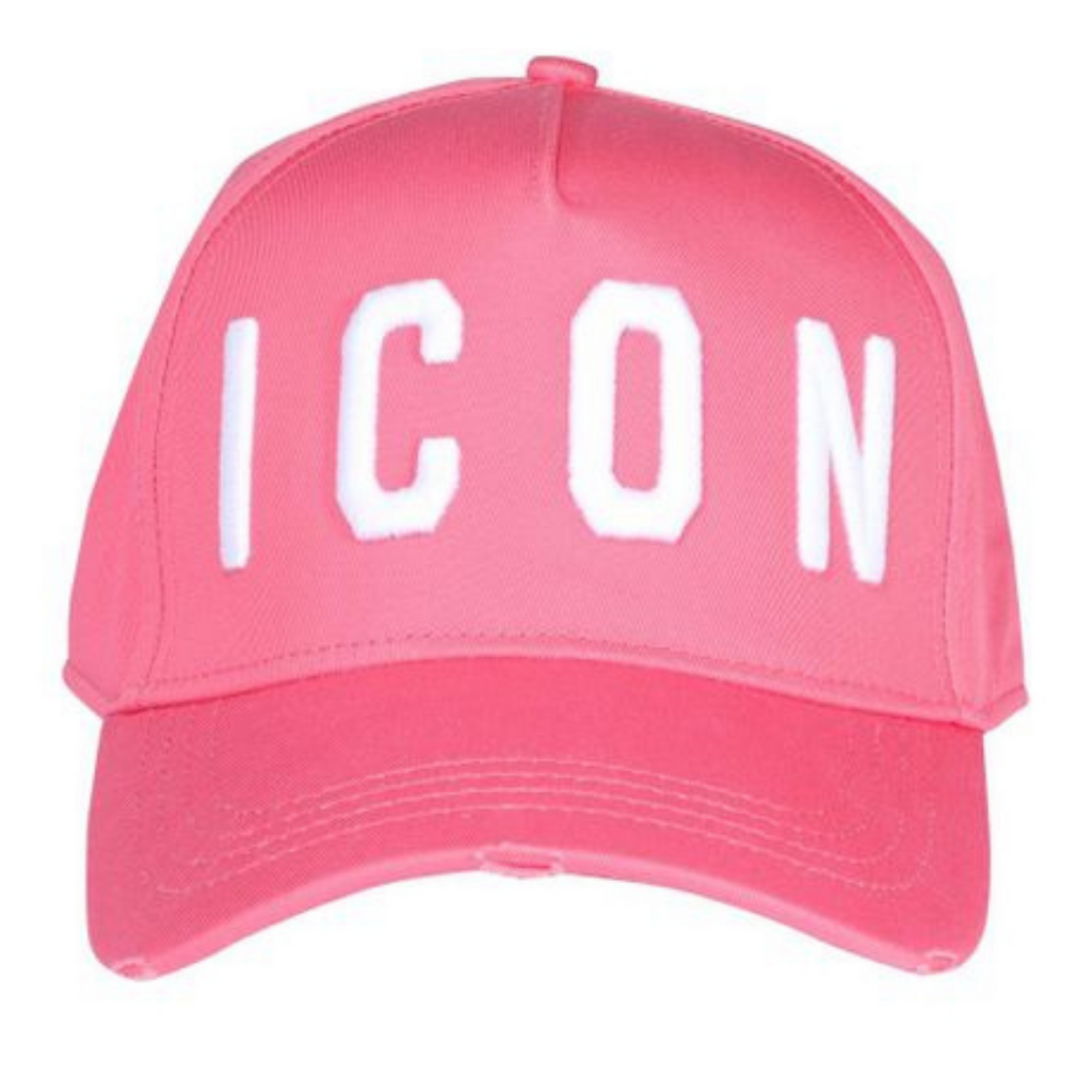 DSQUARED WOMEN'S PINK ICON EMBROIDERED BASEBALL CAP - Designer Cartelz