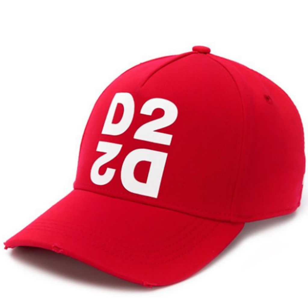 DSQUARED PATCH CARGO CAP IN RED - Designer Cartelz