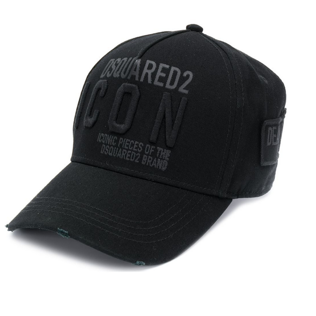 DSQUARED2 EMBROIDERED CAP IN BLACK/BLACK - Designer Cartelz