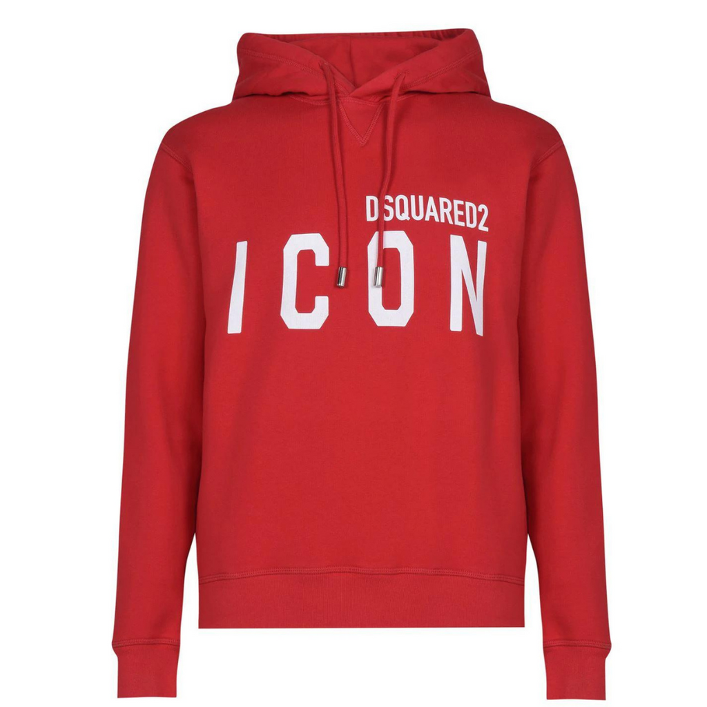 DSQUARED2 ICON OVER THE HEAD HOODIE RED - Designer Cartelz